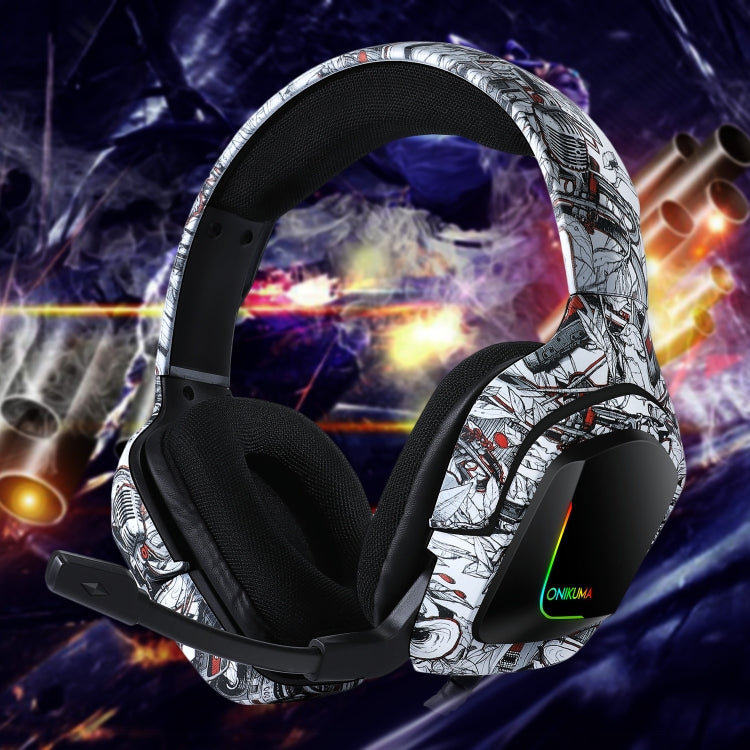 ONIKUMA K20 PS4 Surround Sound Bass PC Gamer Headphone with Microphone, RGB Light(Black Gray) - free shipping - PMC Jewellery - Order now!