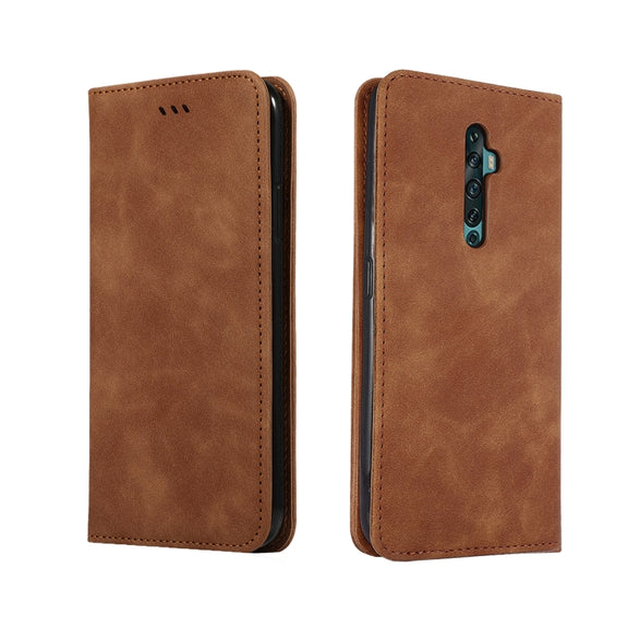 For OPPO Reno 2Z & Reno 2F Retro Skin Feel Business Magnetic Horizontal Flip Leather Case(Brown)