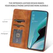 For OPPO Reno 2Z & Reno 2F Retro Skin Feel Business Magnetic Horizontal Flip Leather Case(Brown)
