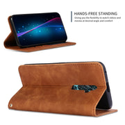 For OPPO Reno 2Z & Reno 2F Retro Skin Feel Business Magnetic Horizontal Flip Leather Case(Brown)