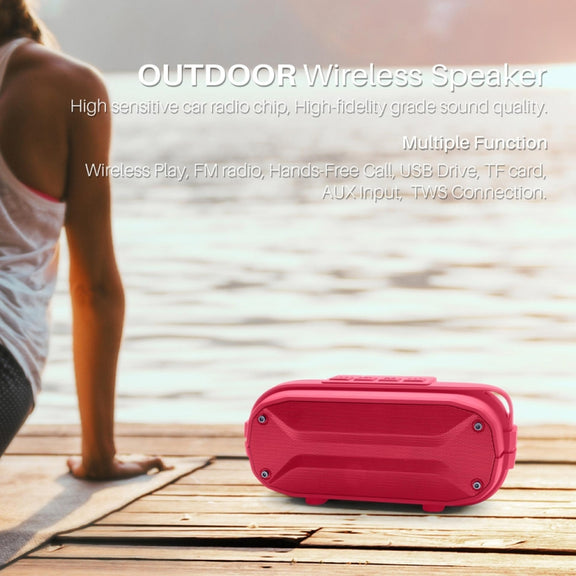 NewRixing NR-3023 Portable Stereo Wireless Bluetooth Speaker, Built-in Microphone, Support TF Card / FM(Black)