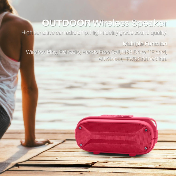 NewRixing NR-3023 Portable Stereo Wireless Bluetooth Speaker, Built-in Microphone, Support TF Card / FM(Gray)