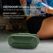 NewRixing NR-3023 Portable Stereo Wireless Bluetooth Speaker, Built-in Microphone, Support TF Card / FM(Green)