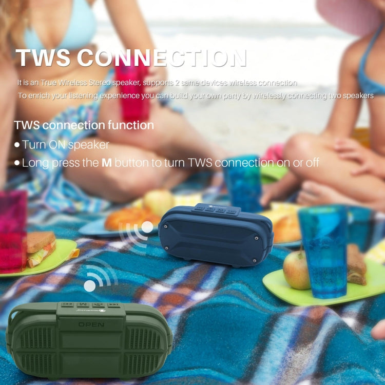 NewRixing NR-3023 Portable Stereo Wireless Bluetooth Speaker, Built-in Microphone, Support TF Card / FM(Green) - free shipping - PMC Jewellery - Order now!