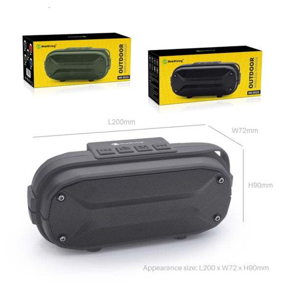 NewRixing NR-3023 Portable Stereo Wireless Bluetooth Speaker, Built-in Microphone, Support TF Card / FM(Black)