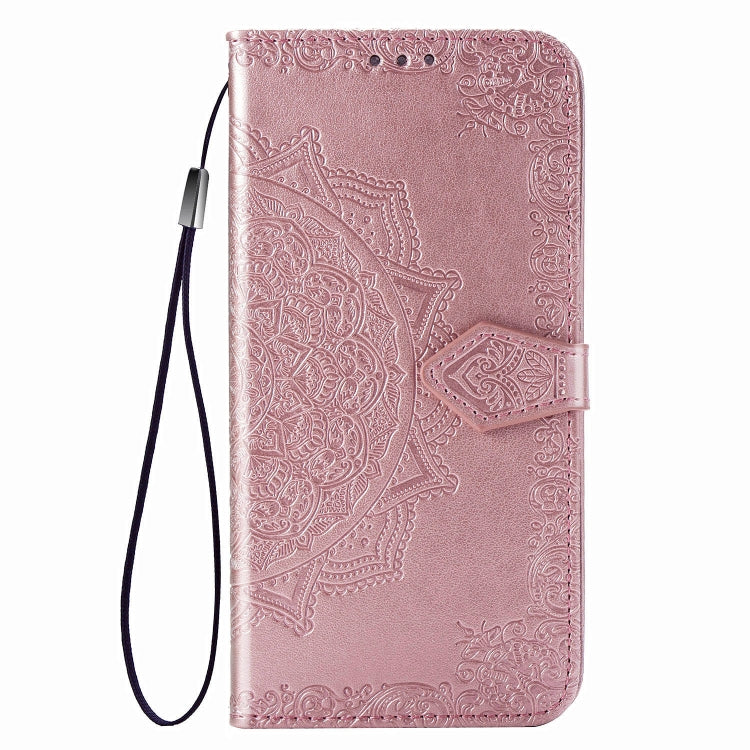 For Samsung Galaxy Note20 Ultra Halfway Mandala Embossing Pattern Horizontal Flip Leather Case with Holder & Card Slots & Wallet & Lanyard(Rose Gold) - free shipping - PMC TechLife - Order now!
