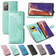 For Samsung Galaxy Note20 Ultra Halfway Mandala Embossing Pattern Horizontal Flip Leather Case with Holder & Card Slots & Wallet & Lanyard(Rose Gold)