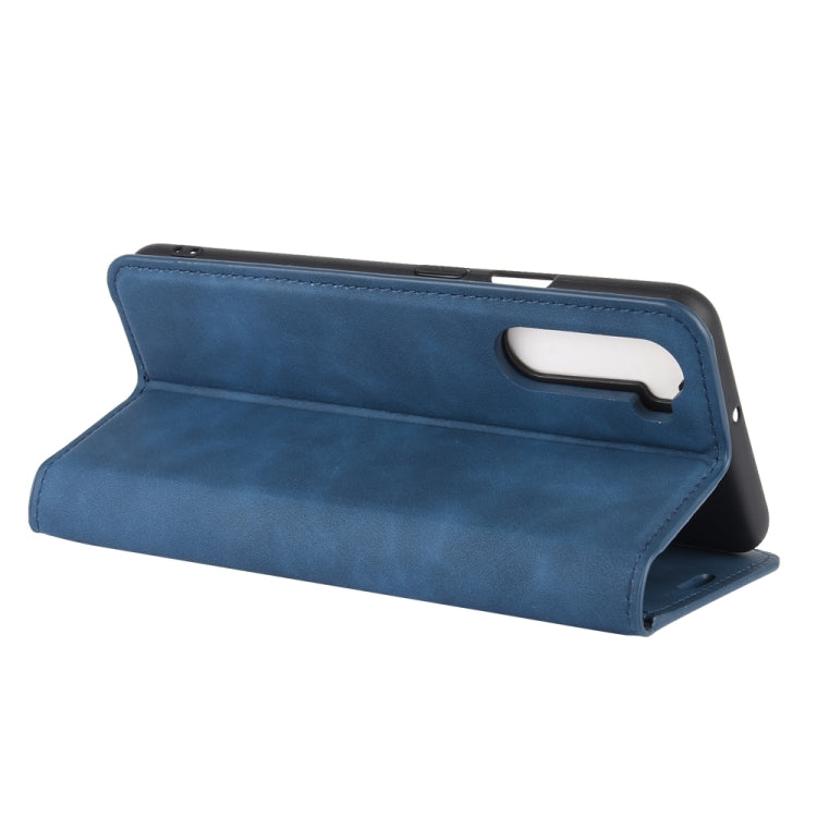 For OnePlus Nord Retro-skin Business Magnetic Suction Leather Case with Holder & Card Slots & Wallet(Dark Blue) - OnePlus Cases by PMC TechLife | Online Shopping South Africa | PMC TechLife