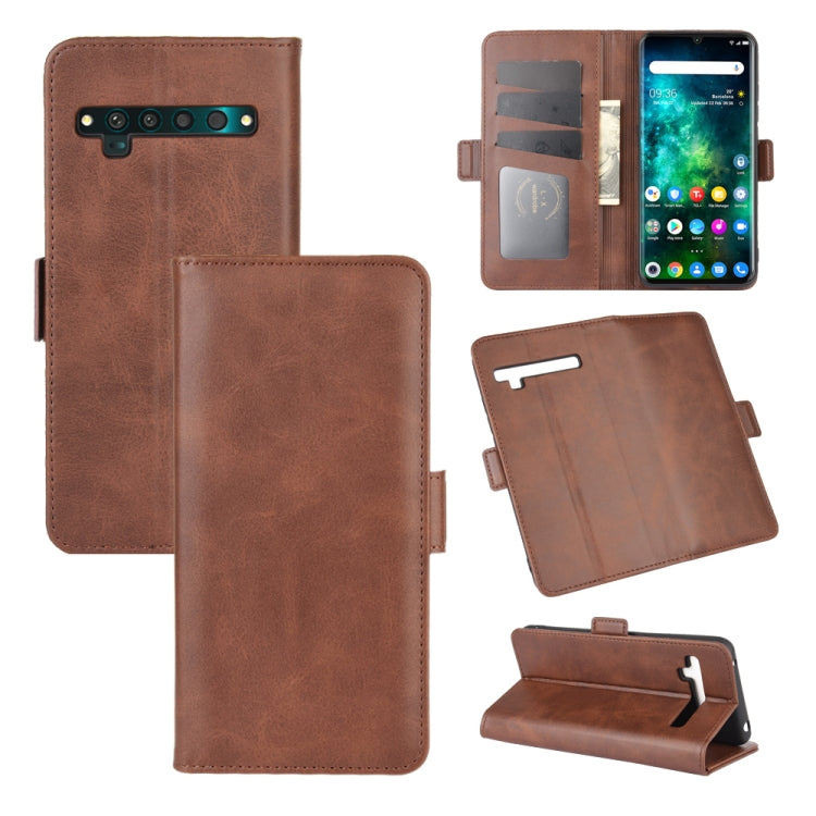 For TCL 10 Pro Dual-side Magnetic Buckle Horizontal Flip Leather Case with Holder & Card Slots & Wallet(Brown) - More Brand by PMC TechLife | Online Shopping South Africa | PMC TechLife