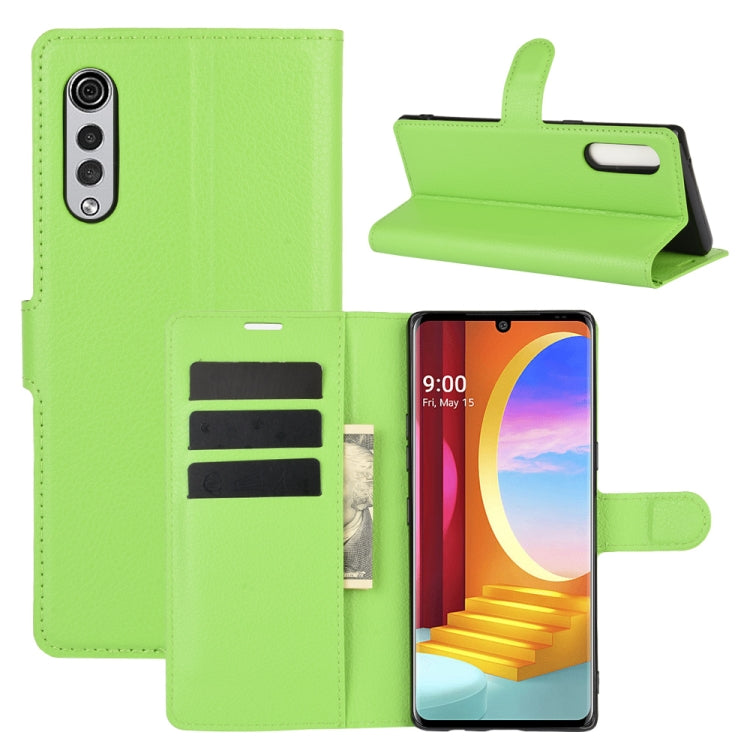 For LG Velvet Litchi Texture Horizontal Flip Protective Case with Holder & Card Slots & Wallet(Green) - LG by PMC TechLife | Online Shopping South Africa | PMC TechLife | Buy Now Pay Later Mobicred