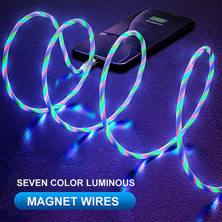 USB to 8 Pin Magnetic Suction Colorful Streamer Mobile Phone Charging  Cable, Length: 1m(Color Light) - Charging Cable & Head by PMC Jewellery | Online Shopping South Africa | PMC Jewellery | Buy Now Pay Later Mobicred