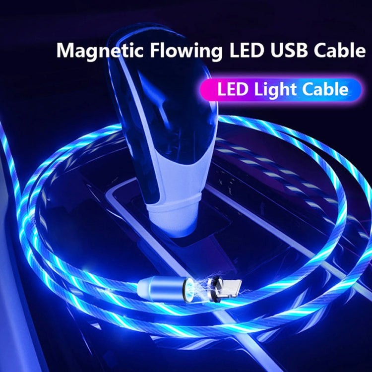USB to 8 Pin Magnetic Suction Colorful Streamer Mobile Phone Charging  Cable, Length: 1m(Blue Light) - free shipping - PMC Jewellery - Order now!