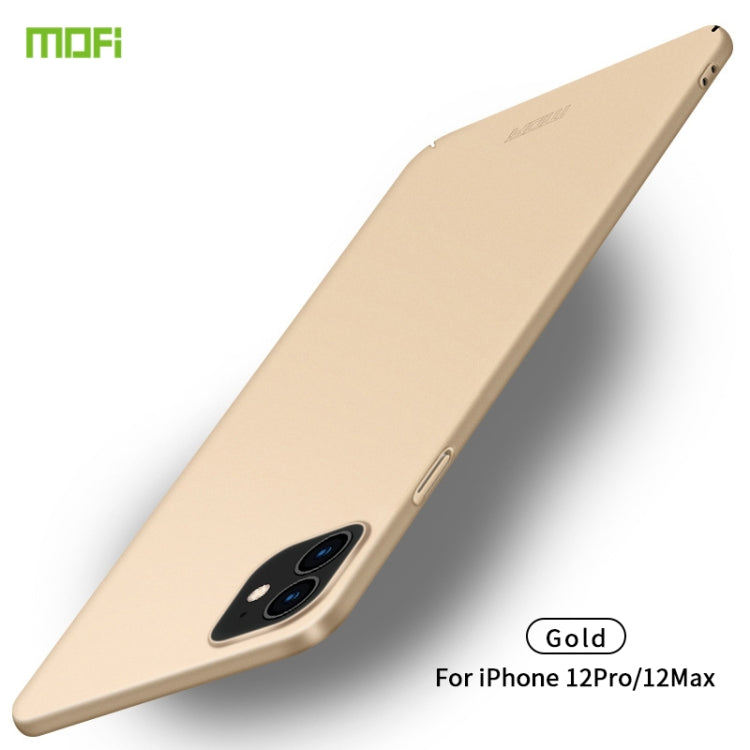 For iPhone 12 / 12 Pro MOFI Frosted PC Ultra-thin Hard Case(Gold) - iPhone 12 / 12 Pro Cases by MOFI | Online Shopping South Africa | PMC TechLife | Buy Now Pay Later Mobicred