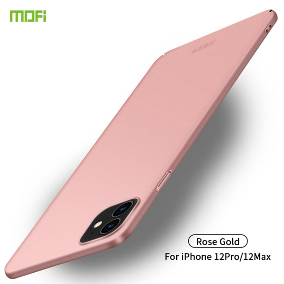 For iPhone 12 / 12 Pro MOFI Frosted PC Ultra-thin Hard Case(Rose gold)