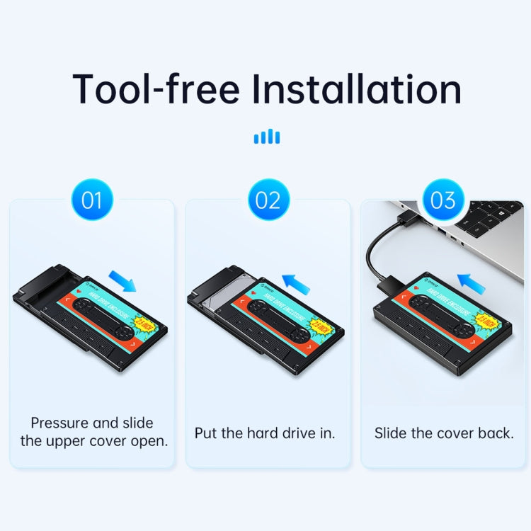 ORICO 2580U3 2.5 inch USB 3.0 SATA Hard Drive Enclosure Classic Mobile Hard Disk Box - HDD Enclosure by ORICO | Online Shopping South Africa | PMC TechLife | Buy Now Pay Later Mobicred