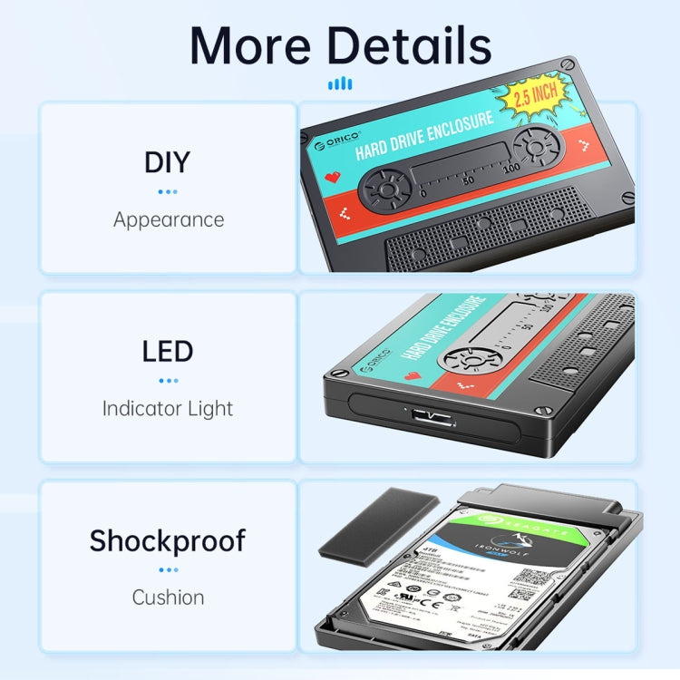 ORICO 2580U3 2.5 inch USB 3.0 SATA Hard Drive Enclosure Classic Mobile Hard Disk Box - HDD Enclosure by ORICO | Online Shopping South Africa | PMC TechLife | Buy Now Pay Later Mobicred