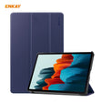 ENKAY ENK-8010 PU Leather + Plastic Smart Case with Three-folding Holder for Samsung Galaxy Tab S8 / Galaxy Tab S7 11.0 T870 / T875(Dark Blue) - free shipping - PMc TechLife - Order now!