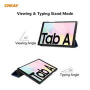 ENKAY ENK-8009 For Samsung Galaxy Tab A7 10.4 T500 / T505 2020 / 2022 PU Leather + Plastic Smart Case with Three-folding Holder(Dark Blue)