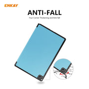 ENKAY ENK-8009 For Samsung Galaxy Tab A7 10.4 T500 / T505 2020 / 2022 PU Leather + Plastic Smart Case with Three-folding Holder(Light Blue)