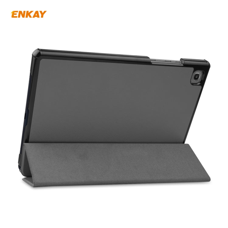 ENKAY ENK-8009 For Samsung Galaxy Tab A7 10.4 T500 / T505 2020 / 2022 PU Leather + Plastic Smart Case with Three-folding Holder(Grey)