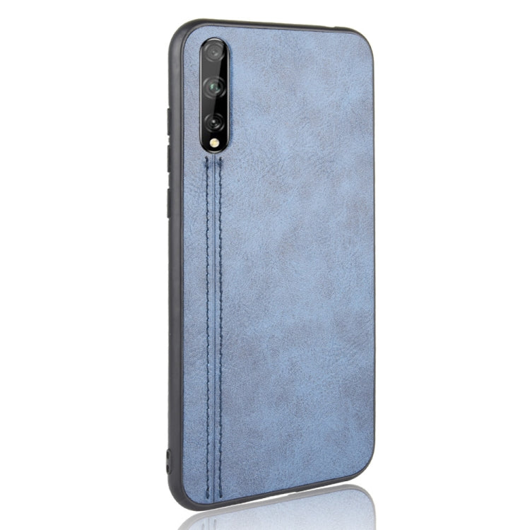 For Huawei P Smart S Shockproof Sewing Cow Pattern Skin PC + PU + TPU Case(Blue) - Huawei Cases by PMC TechLife | Online Shopping South Africa | PMC TechLife