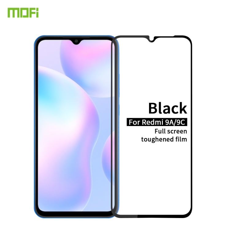 For Xiaomi Redmi 9A/9C MOFI 9H 2.5D Full Screen Tempered Glass Film(Black) -  by MOFI | Online Shopping South Africa | PMC TechLife | Buy Now Pay Later Mobicred