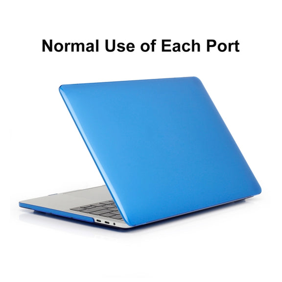 ENKAY Hat-Prince 3 in 1 For MacBook Pro 13 inch A2289 / A2251 (2020) Crystal Hard Shell Protective Case + US Version Ultra-thin TPU Keyboard Protector Cover + Anti-dust Plugs Set(Dark Blue)