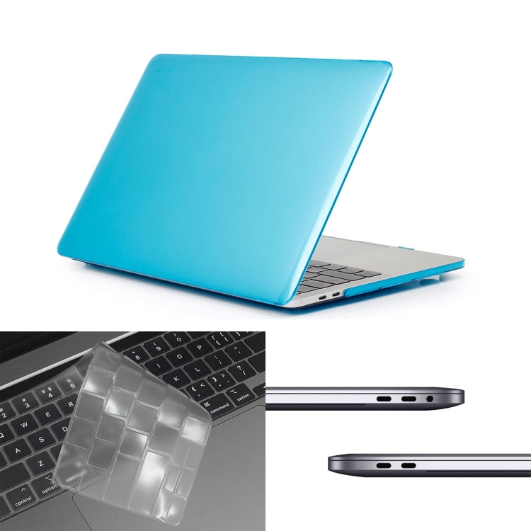 ENKAY Hat-Prince 3 in 1 For MacBook Pro 13 inch A2289 / A2251 (2020) Crystal Hard Shell Protective Case + Europe Version Ultra-thin TPU Keyboard Protector Cover + Anti-dust Plugs Set(Light Blue) - free shipping - PMC Jewellery - Order now!