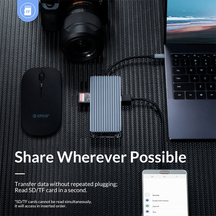 ORICO WB-7P 7 in 1 Type-C Transparent HUB - free shipping - PMC Jewellery - Order now!