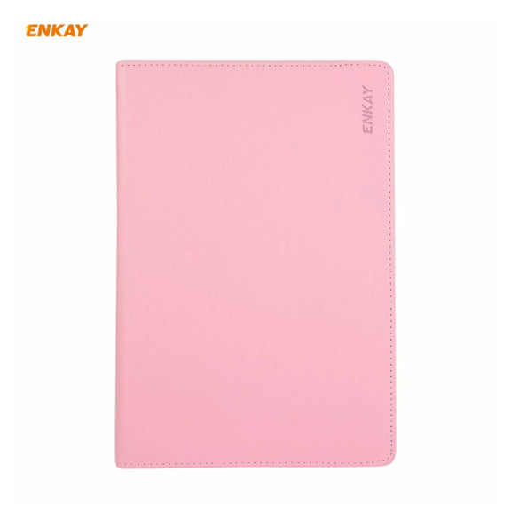 ENKAY for Samsung Galaxy Tab S8 / Galaxy Tab S7 11.0 T870 / T875 ENK-8012 360 Degree Rotation Litchi Texture Horizontal Flip PU Leather Smart Case with Holder & Sleep / Wake-up(Pink)