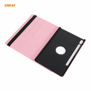 ENKAY for Samsung Galaxy Tab S8 / Galaxy Tab S7 11.0 T870 / T875 ENK-8012 360 Degree Rotation Litchi Texture Horizontal Flip PU Leather Smart Case with Holder & Sleep / Wake-up(Pink)
