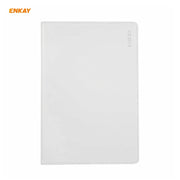 ENKAY for Samsung Galaxy Tab S8 / Galaxy Tab S7 11.0 T870 / T875 ENK-8012 360 Degree Rotation Litchi Texture Horizontal Flip PU Leather Smart Case with Holder & Sleep / Wake-up(White)