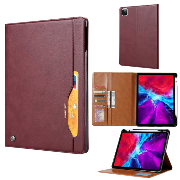 For iPad Air 11 2024 / Air 2022/2020 10.9 Knead Skin Texture Leather Tablet Case(Wine Red)