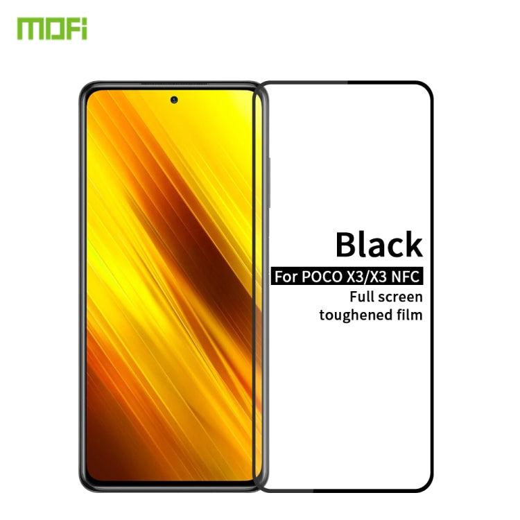 For Xiaomi POCO X3 / X3 NFC MOFI 9H 2.5D Full Screen Tempered Glass Film(Black) -  by MOFI | Online Shopping South Africa | PMC TechLife | Buy Now Pay Later Mobicred