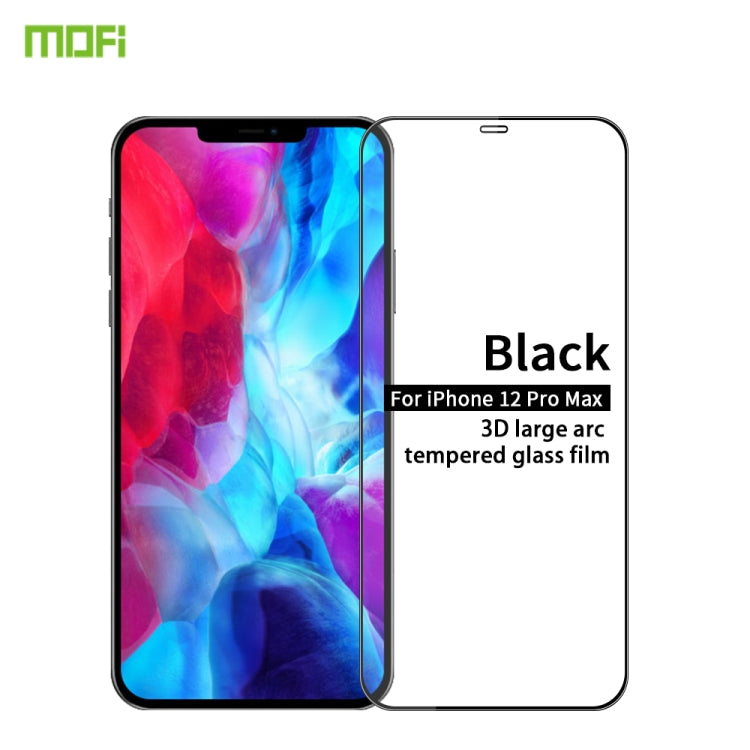 For iPhone 12 Pro Max MOFI 9H 3D Explosion-proof Curved Screen Tempered Glass Film(Black) - iPhone 12 Pro Max Tempered Glass by MOFI | Online Shopping South Africa | PMC TechLife | Buy Now Pay Later Mobicred
