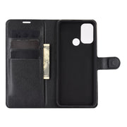 For OPPO A53 2020/OPPO A32 2020 Litchi Texture Horizontal Flip Protective Case with Holder & Card Slots & Wallet(Black)