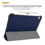 For iPad Air 11 2024 / Pro 11 2018 / Air 10.9 2022 ENKAY 3-folding Plastic Leather Smart Tablet Case(Dark Blue)