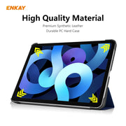 For iPad Air 11 2024 / Pro 11 2018 / Air 10.9 2022 ENKAY 3-folding Plastic Leather Smart Tablet Case(Dark Blue)