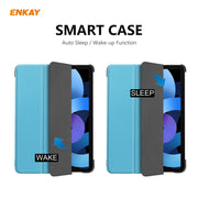For iPad Air 11 2024 / Pro 11 2018 / Air 10.9 2022 ENKAY 3-folding Plastic Leather Smart Tablet Case(Light Blue)