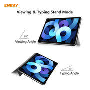 For iPad Air 11 2024 / Pro 11 2018 / Air 10.9 2022 ENKAY 3-folding Plastic Leather Smart Tablet Case(White)