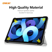 For iPad Air 11 2024 / Pro 11 2018 / Air 10.9 2022 ENKAY 3-folding Plastic Leather Smart Tablet Case(White)
