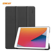 For iPad 10.2 2021 / 2020 / 2019 ENKAY ENK-8014 PU Leather + Plastic Smart Case with Three-folding Holder(Black) - free shipping - PMc TechLife - Order now!
