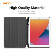 For iPad 10.2 2021 / 2020 / 2019 ENKAY ENK-8016 PU Leather + TPU Smart Case with Pen Slot(Black)