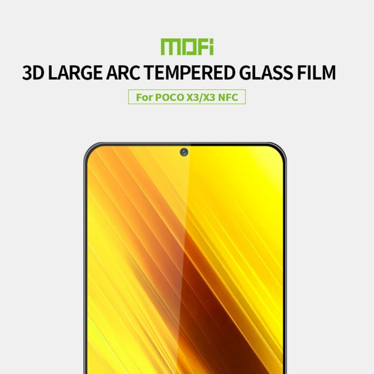For Xiaomi Poco X3 / X3 NFC MOFI 9H 3D Explosion-proof Curved Screen Tempered Glass Film(Black) -  by MOFI | Online Shopping South Africa | PMC TechLife | Buy Now Pay Later Mobicred