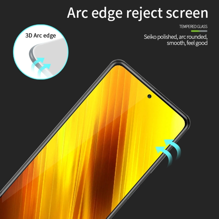 For Xiaomi Poco X3 / X3 NFC MOFI 9H 3D Explosion-proof Curved Screen Tempered Glass Film(Black) -  by MOFI | Online Shopping South Africa | PMC TechLife | Buy Now Pay Later Mobicred