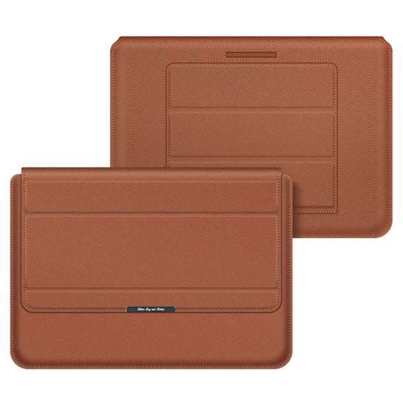 4 in 1 Universal Laptop Holder PU Water-resistant Protection Wrist Laptop Bag, Size:13/14inch(Brown)