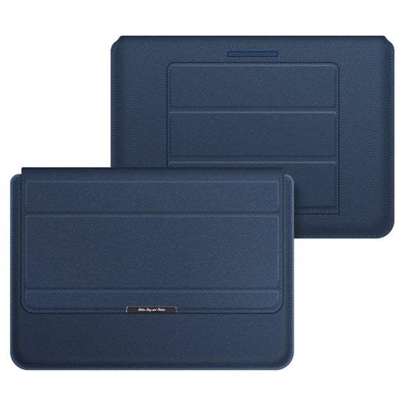 4 in 1 Universal Laptop Holder PU Water-resistant Protection Wrist Laptop Bag, Size:15/16inch(Dark blue)