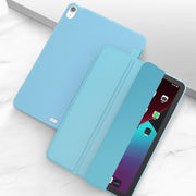 For iPad Air 11 2024 / Air 2022 10.9 Three-folding Surface Leather Matte TPU Bottom Smart Tablet Case(Sky blue)