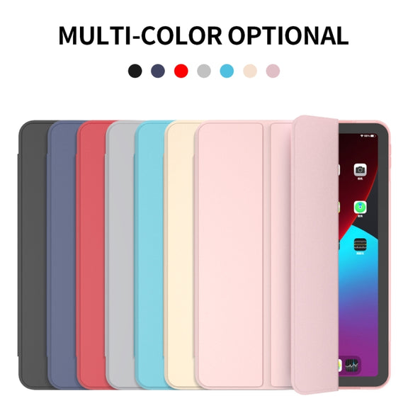 For iPad Air 11 2024 / Air 2022 10.9 Three-folding Surface Leather Matte TPU Bottom Smart Tablet Case(Grey)