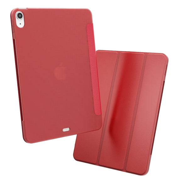 For iPad Air 11 2024 / Air 2022 10.9 Three-folding Surface Leather Matte TPU Bottom Smart Tablet Case(Sky blue)
